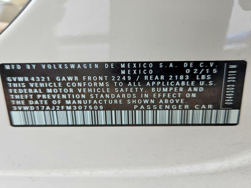 Продажа на аукционе авто 2015 Volkswagen Jetta, vin: 3VWD17AJ2FM307509, номер лота: 64956306