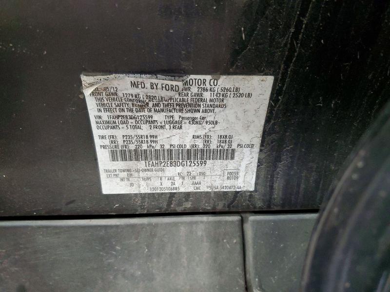 64369686 :رقم المزاد ، 1FAHP2E83DG125599 vin ، 2013 Ford Taurus مزاد بيع