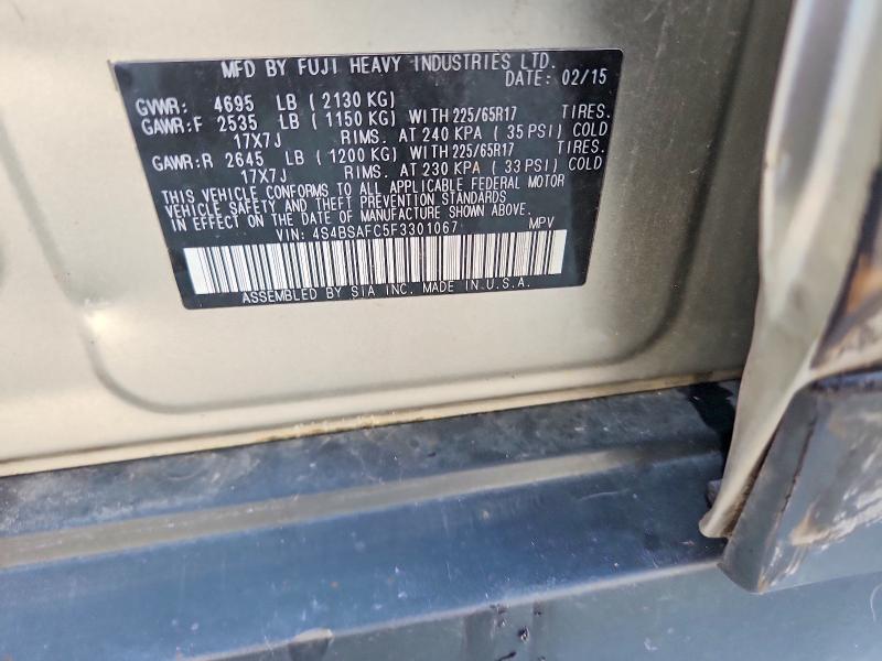Продаж на аукціоні авто 2015 Subaru Outback, vin: 4S4BSAFC5F3301067, номер лоту: 64430606