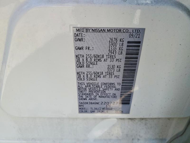 Продажа на аукционе авто 2022 Nissan Pathfinder, vin: 5N1DR3BA6NC220727, номер лота: 64095026