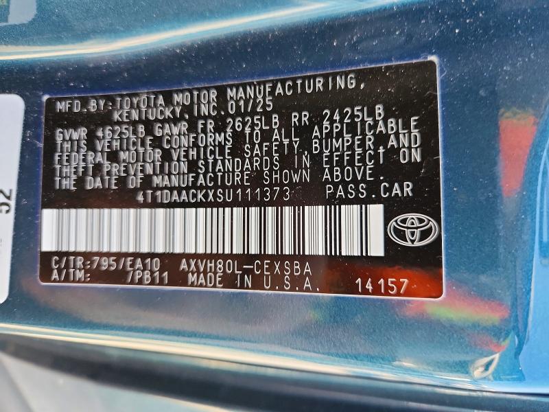 Продажа на аукционе авто 2025 Toyota Camry, vin: 4T1DAACKXSU111373, номер лота: 65503186