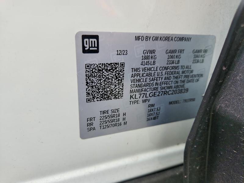 Продаж на аукціоні авто 2024 Chevrolet Trax, vin: KL77LGE27RC203839, номер лоту: 63282416