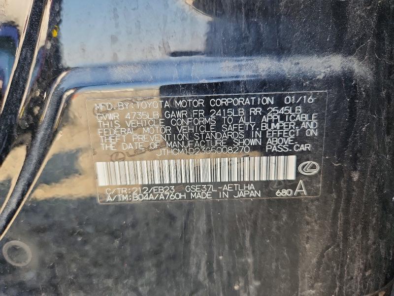 Продаж на аукціоні авто 2016 Lexus Is, vin: JTHCM1D23G5008270, номер лоту: 62777316