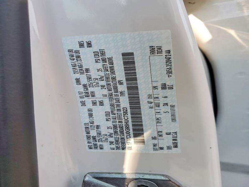 Продаж на аукціоні авто 2017 Ford Escape, vin: 1FMCU0G95HUC75823, номер лоту: 64467036
