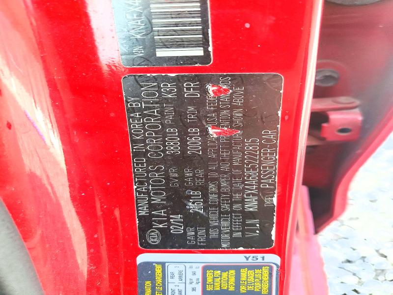 64828346 :رقم المزاد ، KNAFX4A63E5222815 vin ، 2014 Kia Forte مزاد بيع