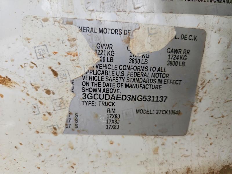 Продажа на аукционе авто 2022 Chevrolet Silverado, vin: 3GCUDAED3NG531137, номер лота: 63899816
