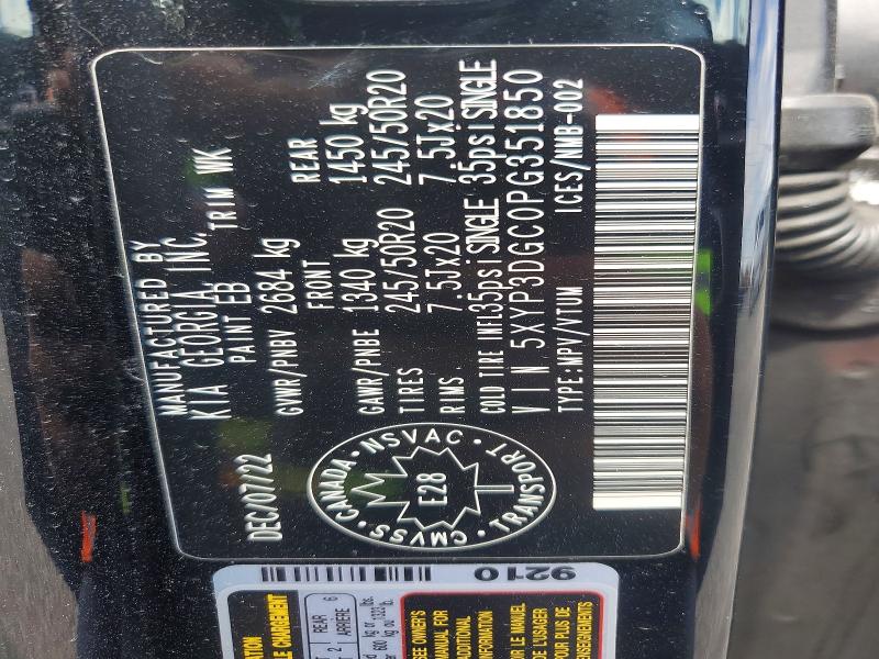 Продаж на аукціоні авто 2023 Kia Telluride, vin: 5XYP3DGC0PG351850, номер лоту: 66138376