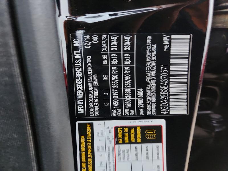 Aukcja sprzedaży 2014 Mercedes-benz Ml, vin: 4JGDA2EB3EA370571, numer aukcji: 63918616