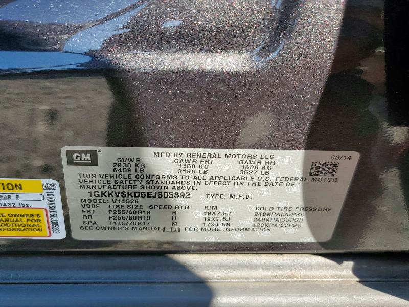 2014 Gmc Acadia მანქანა იყიდება აუქციონზე, vin: 1GKKVSKD5EJ305392, აუქციონის ნომერი: 65735666