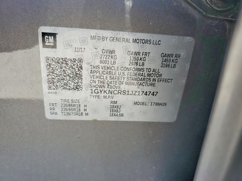 2018 Cadillac Xt5 მანქანა იყიდება აუქციონზე, vin: 1GYKNCRS1JZ174747, აუქციონის ნომერი: 65699706
