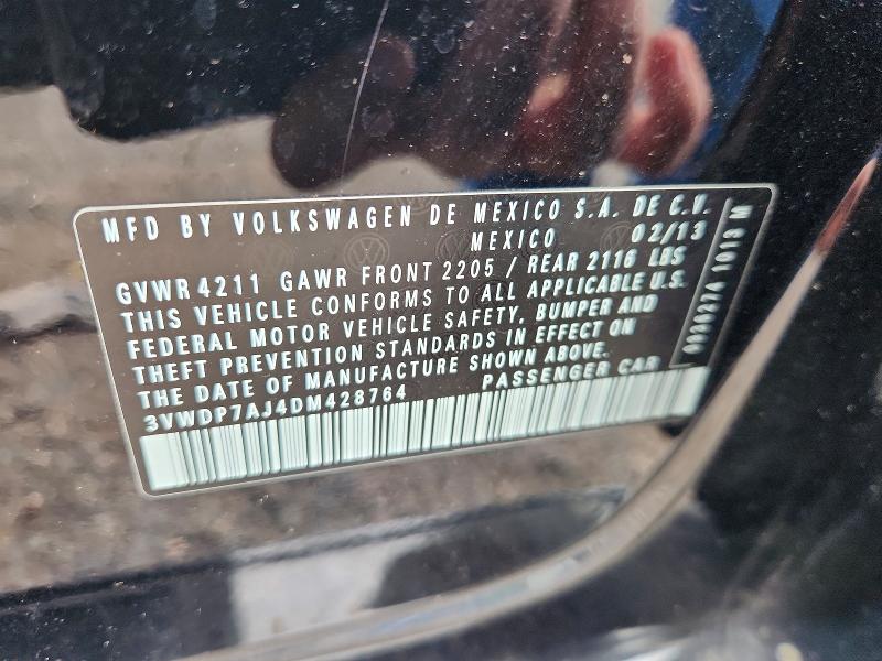Aukcja sprzedaży 2013 Volkswagen Jetta, vin: 3VWDP7AJ4DM428764, numer aukcji: 65985876