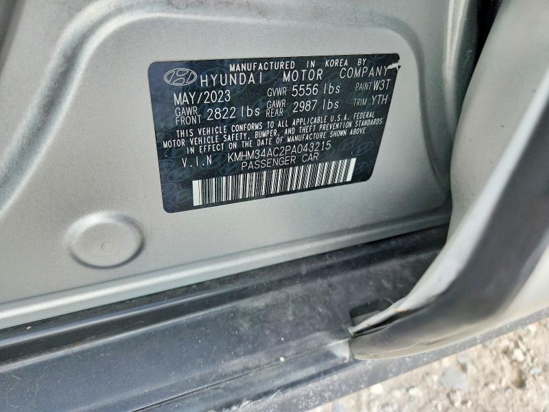 2023 Hyundai Ioniq 6 მანქანა იყიდება აუქციონზე, vin: KMHM34AC2PA043215, აუქციონის ნომერი: 65138756