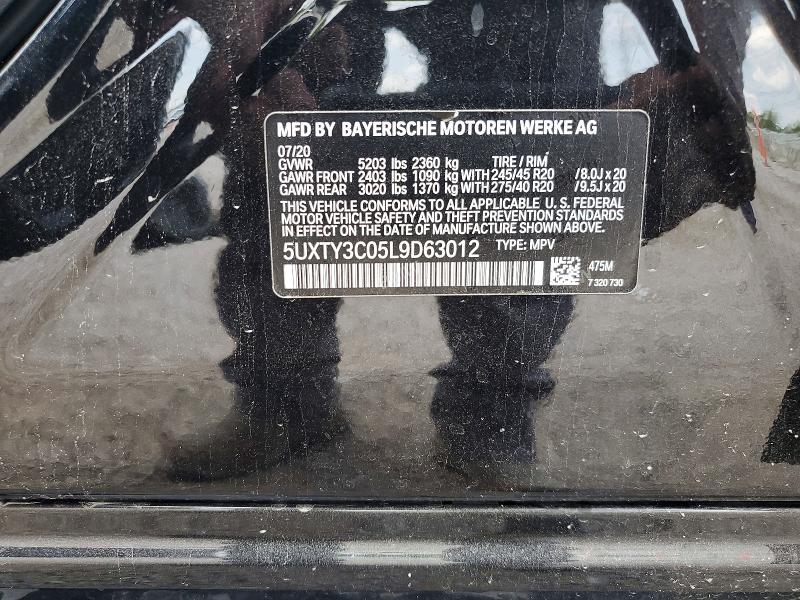 66299176 :رقم المزاد ، 5UXTY3C05L9D63012 vin ، 2020 Bmw X3 مزاد بيع