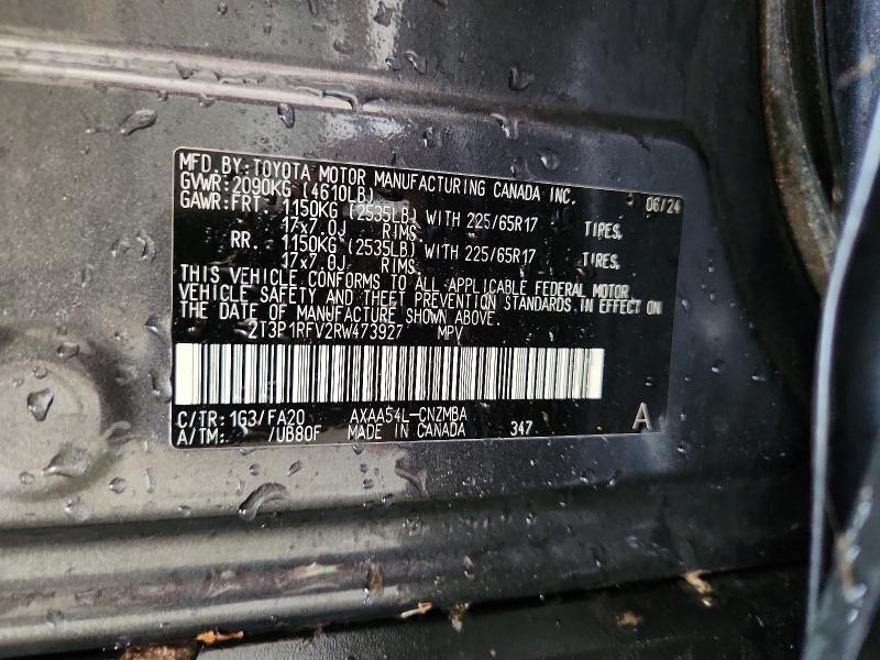 65943836 :رقم المزاد ، 2T3P1RFV2RW473927 vin ، 2024 Toyota Rav4 مزاد بيع