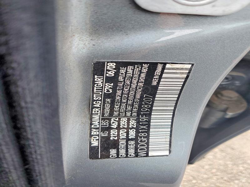 Auction sale of the 2009 Mercedes-benz C, vin: WDDGF81X19F198207, lot number: 66959556