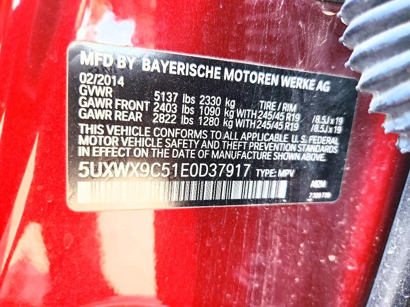 Продажа на аукционе авто 2014 Bmw X3, vin: 5UXWX9C51E0D37917, номер лота: 63908336