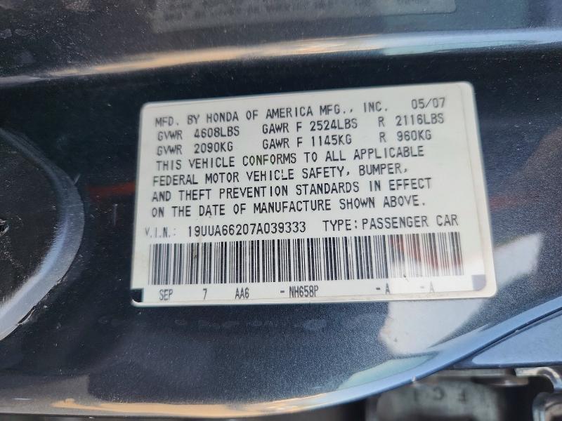 Продажа на аукционе авто 2007 Acura Tl, vin: 19UUA66207A039333, номер лота: 66017586