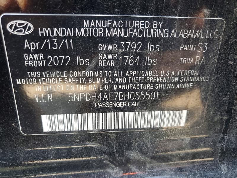 Aukcja sprzedaży 2011 Hyundai Elantra, vin: 5NPDH4AE7BH055501, numer aukcji: 66346116