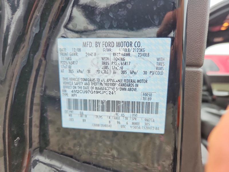 63893606 :رقم المزاد ، 4M2CU97G19KJ12245 vin ، 2009 Mercury Mariner مزاد بيع