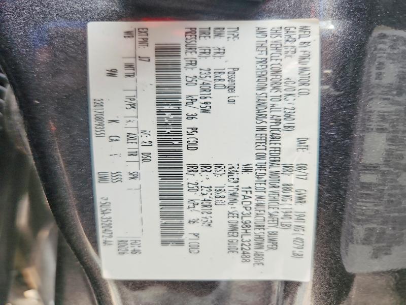 2017 Ford Focus მანქანა იყიდება აუქციონზე, vin: 1FADP3L98HL322488, აუქციონის ნომერი: 66775946