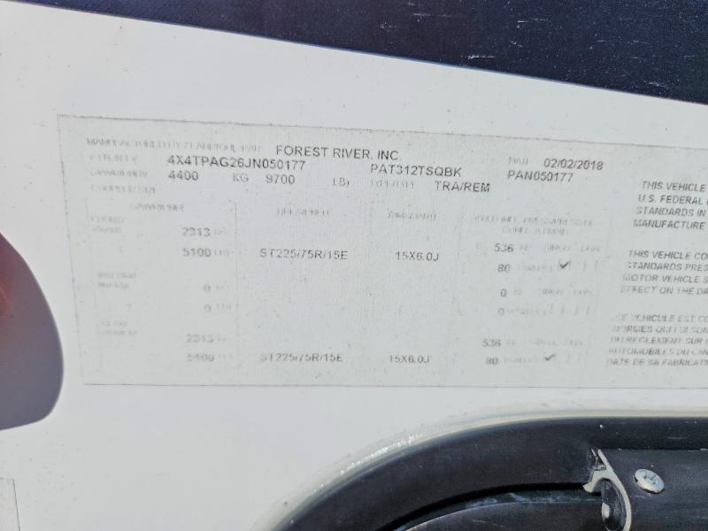 Продаж на аукціоні авто 2018 Foresriver Solair, vin: 4X4TPAG26JN050177, номер лоту: 65028996