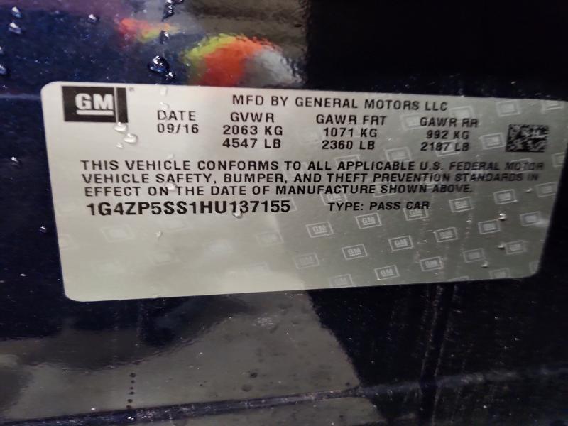 63012856 :رقم المزاد ، 1G4ZP5SS1HU137155 vin ، 2017 Buick Lacrosse مزاد بيع