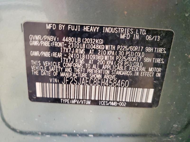 Aukcja sprzedaży 2014 Subaru Forester, vin: JF2SJAEC8EH458460, numer aukcji: 65388306