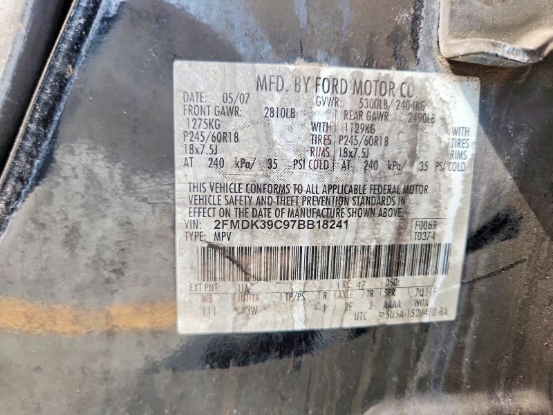 64084516 :رقم المزاد ، 2FMDK39C97BB18241 vin ، 2007 Ford Edge مزاد بيع