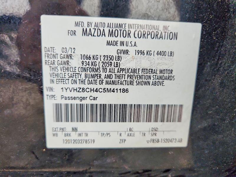 Aukcja sprzedaży 2012 Mazda 6, vin: 1YVHZ8CH4C5M41186, numer aukcji: 64627926