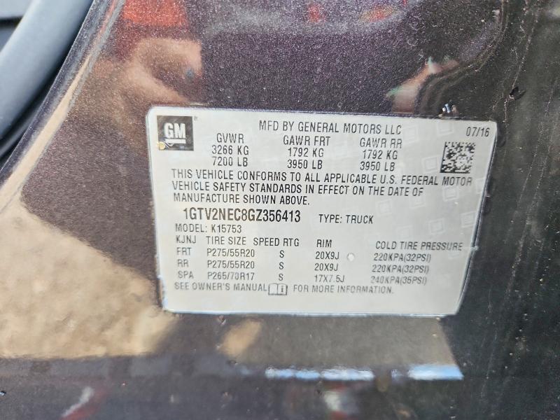 Aukcja sprzedaży 2016 Gmc Sierra, vin: 1GTV2NEC8GZ356413, numer aukcji: 65711766