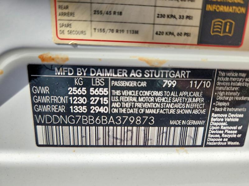 2011 Mercedes-benz S მანქანა იყიდება აუქციონზე, vin: WDDNG7BB6BA379873, აუქციონის ნომერი: 67309886