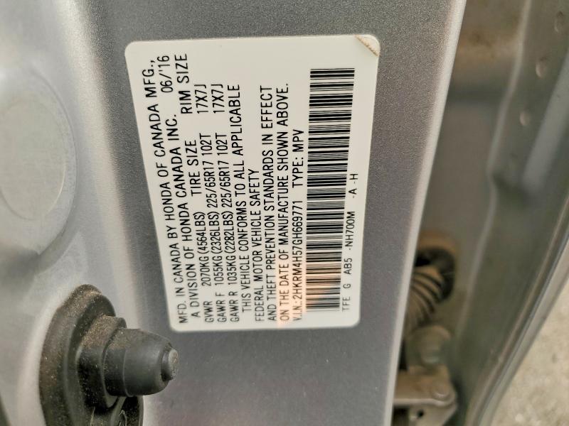 Продажа на аукционе авто 2016 Honda Cr-v, vin: 2HKRM4H57GH669771, номер лота: 63856996