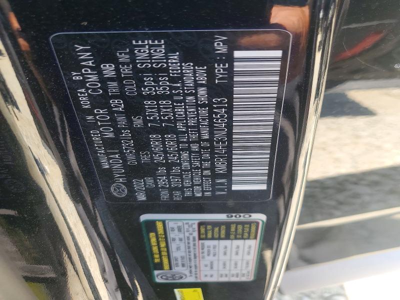 63441226 :رقم المزاد ، KM8R14HE3NU465413 vin ، 2022 Hyundai Palisade مزاد بيع