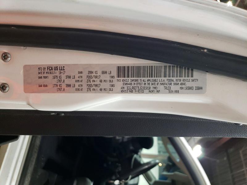 Продажа на аукционе авто 2018 Ram 1500, vin: 3C6JR6DT9JG181010, номер лота: 64376386