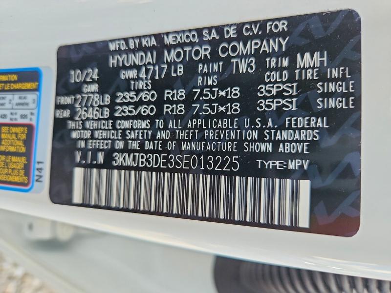 2025 Hyundai Tucson მანქანა იყიდება აუქციონზე, vin: 3KMJB3DE3SE013225, აუქციონის ნომერი: 65856546