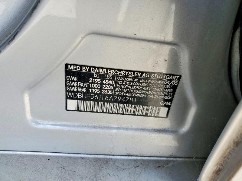 Aukcja sprzedaży 2006 Mercedes-benz E, vin: WDBUF56J16A794781, numer aukcji: 66927156