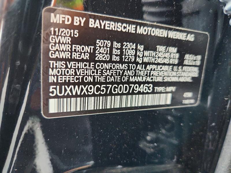Продаж на аукціоні авто 2016 Bmw X3, vin: 5UXWX9C57G0D79463, номер лоту: 63750816