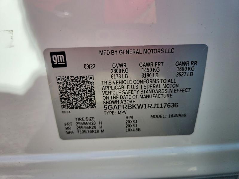 64097486 :رقم المزاد ، 5GAERBKW1RJ117636 vin ، 2024 Buick Enclave مزاد بيع