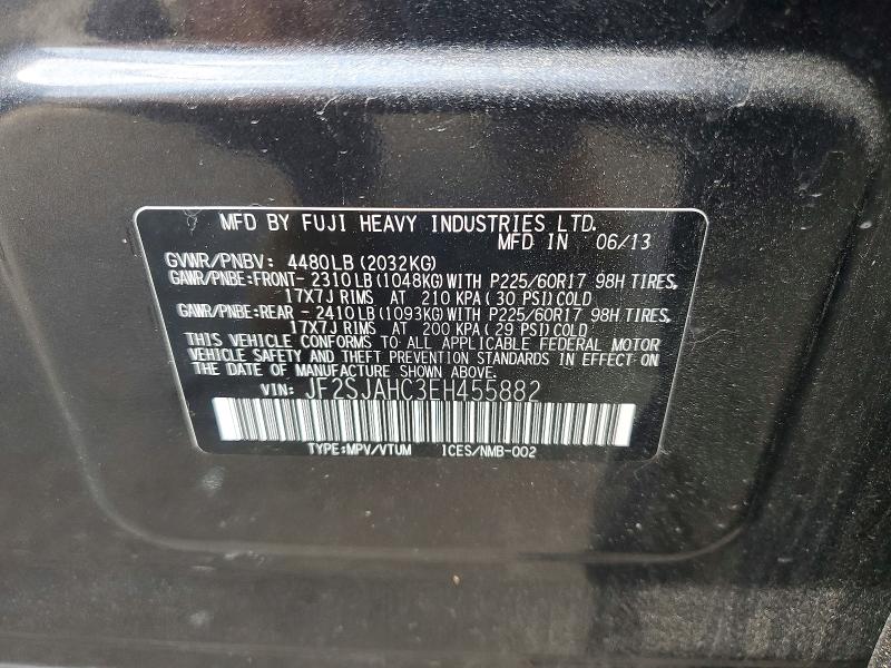 Продаж на аукціоні авто 2014 Subaru Forester, vin: JF2SJAHC3EH455882, номер лоту: 66052466