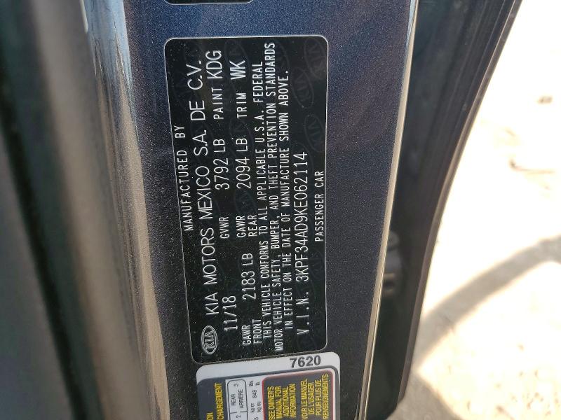 Auction sale of the 2019 Kia Forte, vin: 3KPF34AD9KE062114, lot number: 66697466