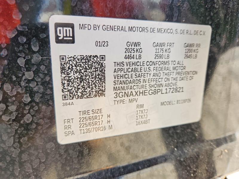 Aukcja sprzedaży 2023 Chevrolet Equinox, vin: 3GNAXHEG8PL172821, numer aukcji: 63874596