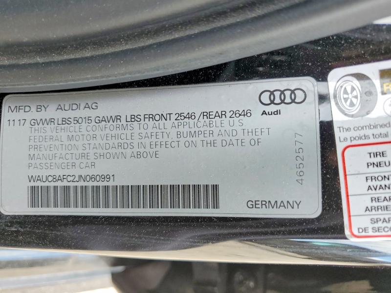 64264396 :رقم المزاد ، WAUC8AFC2JN060991 vin ، 2018 Audi A6 مزاد بيع