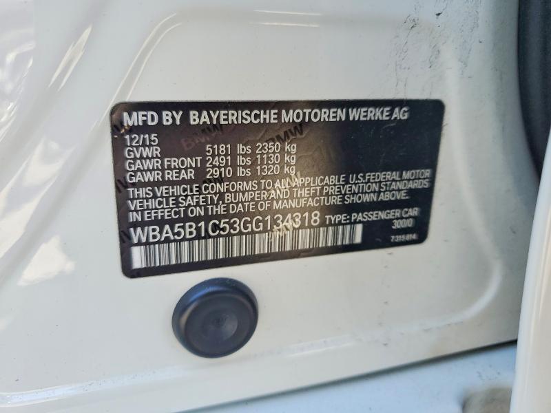 64158276 :رقم المزاد ، WBA5B1C53GG134318 vin ، 2016 Bmw 535 مزاد بيع