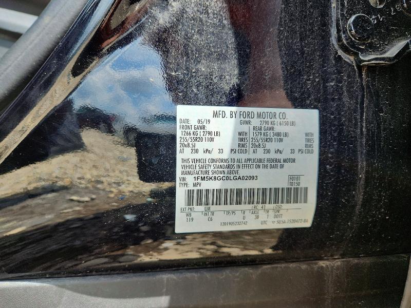 Продаж на аукціоні авто 2020 Ford Explorer, vin: 1FM5K8GC0LGA02093, номер лоту: 63476156