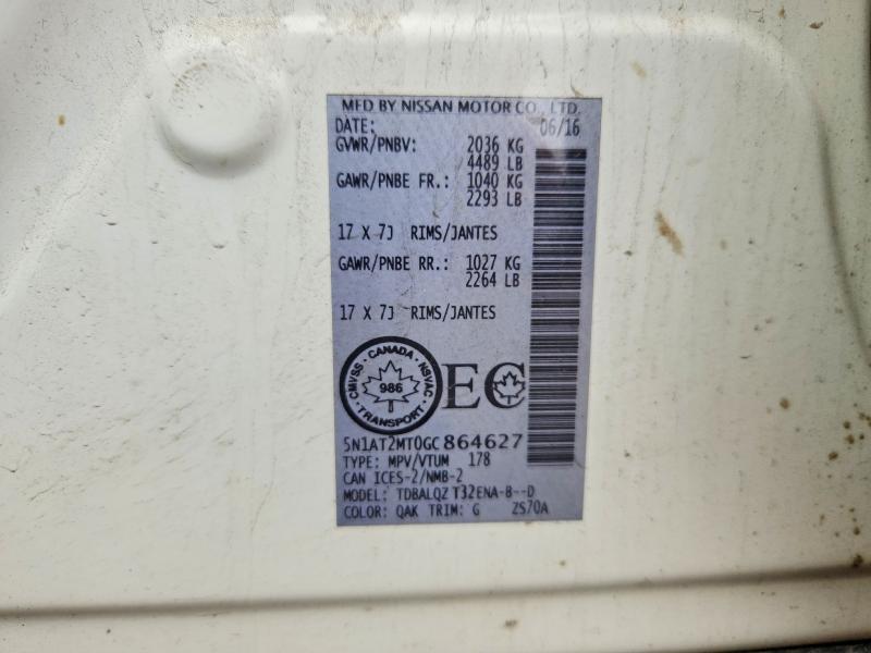 Aukcja sprzedaży 2016 Nissan Rogue, vin: 5N1AT2MT0GC864627, numer aukcji: 64923376