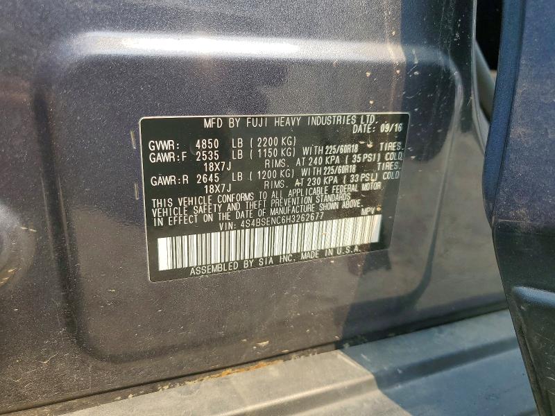 2017 Subaru Outback მანქანა იყიდება აუქციონზე, vin: 4S4BSENC6H3262677, აუქციონის ნომერი: 64153216