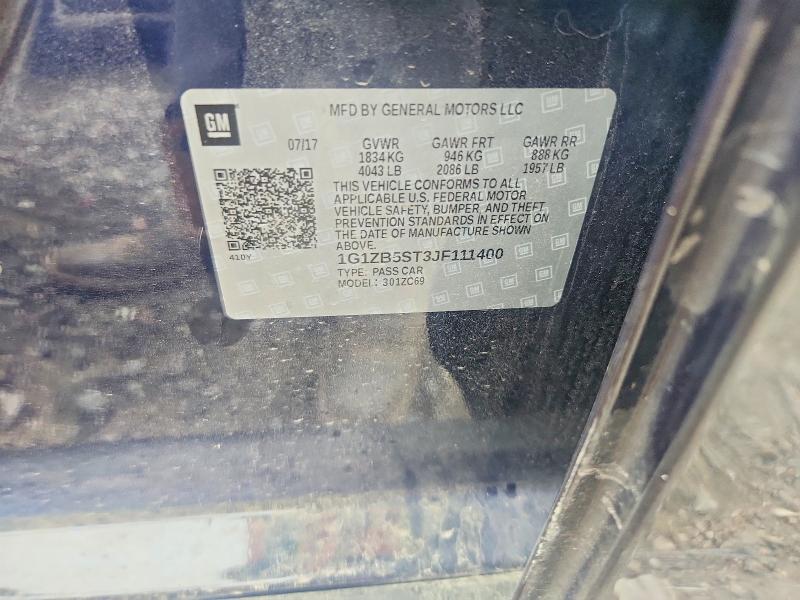 Aukcja sprzedaży 2018 Chevrolet Malibu, vin: 1G1ZB5ST3JF111400, numer aukcji: 65083746