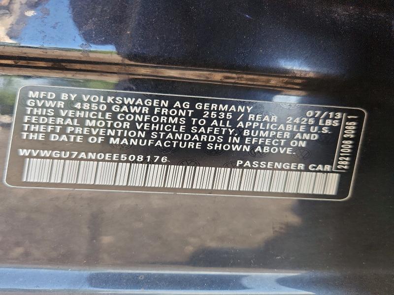Продажа на аукционе авто 2014 Volkswagen Cc, vin: WVWGU7AN0EE508176, номер лота: 63545406
