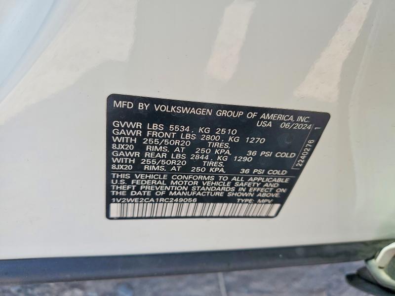Aukcja sprzedaży 2024 Volkswagen Atlas Cross Sport, vin: 1V2WE2CA1RC249056, numer aukcji: 66736656