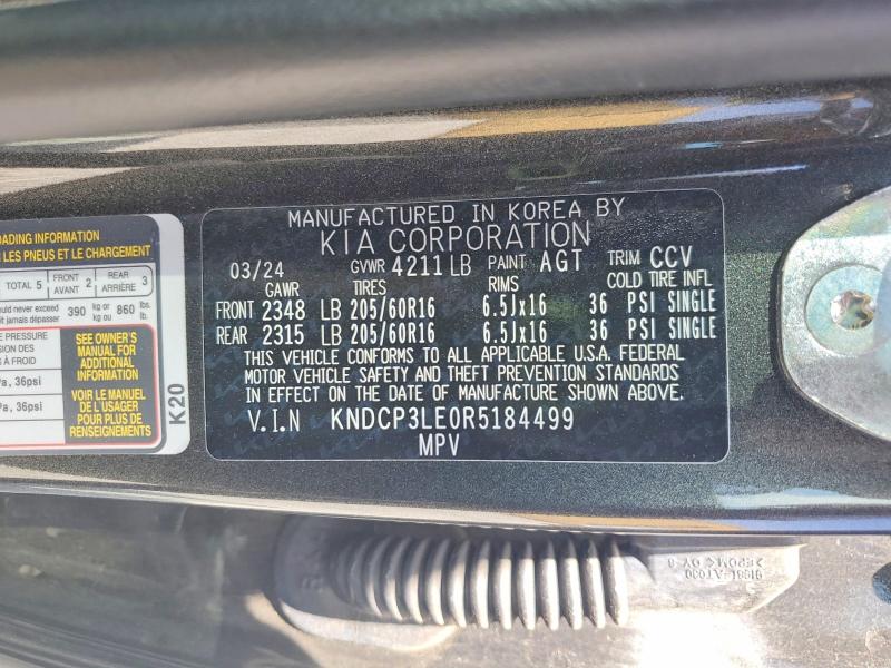 63572616 :رقم المزاد ، KNDCP3LE0R5184499 vin ، 2024 Kia Niro مزاد بيع